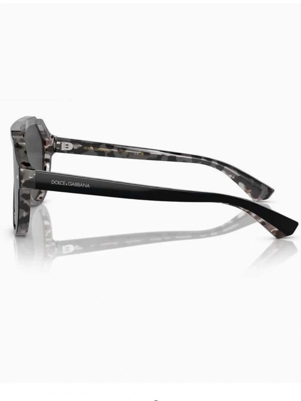 Dolce and Gabbana 4452 Black Pilot Sunglasses in Black/Grey Havana | NWT